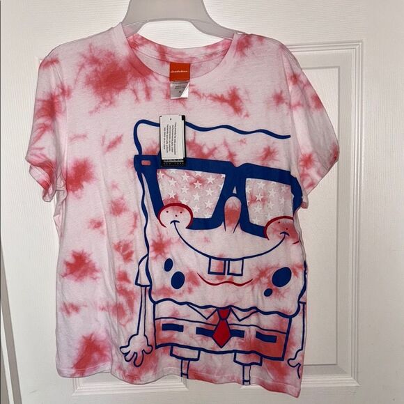 Nickelodeon Pink Tie-Dye SpongeBob  T-Shirt XL NWT - Picture 1 of 8
